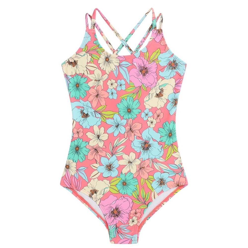 Kanu Surf Beach Sport Criss-Cross One Piece Swimsuit.